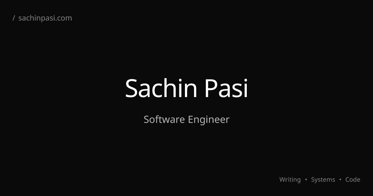Sachin — Dev Blog